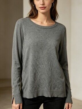 Philosophy Republic Clothing Gray Hi-Low Sweater Women's Large Rayon Blend Knit